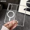 Luxury Transparent for Magsafe Hard Case for Samsung Galaxy Z Fold 7 6 5 4 3 Zfold Magnetic Wireless Charging Airbag Slim Cover