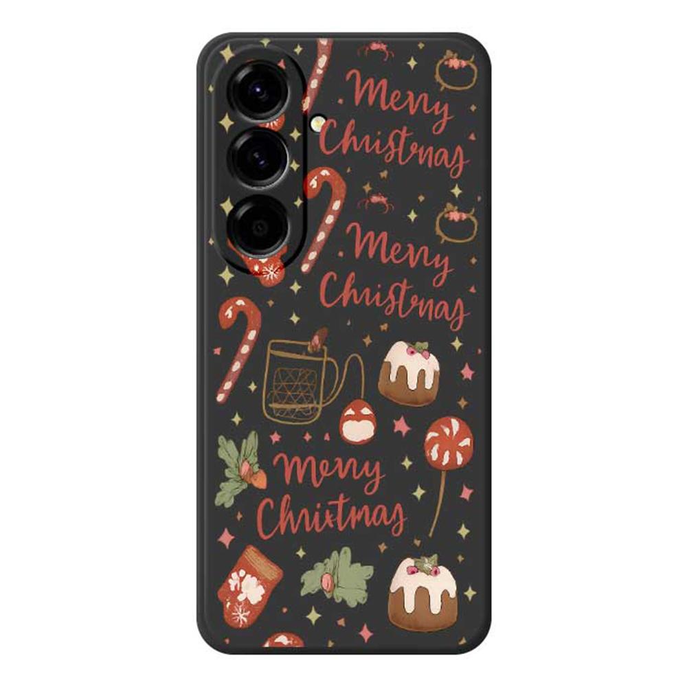 

Чехол для Samsung Galaxy A56 5G с принтом «Счастливого Рождества», ТПУ задняя крышка для телефона с прямыми краями Black
