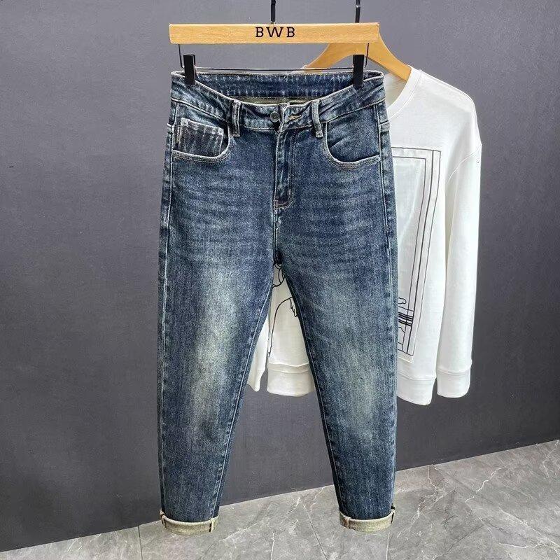 JYL Men s Slim Jeans Vintage Autumn Embroidered Back Pocket Denim 32 бездна