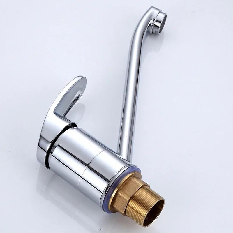 Bathroom Washbasin Kitchen Sink Faucet Zinc Alloy Short Body 360° Rotatable Cold Water Mixer Tap