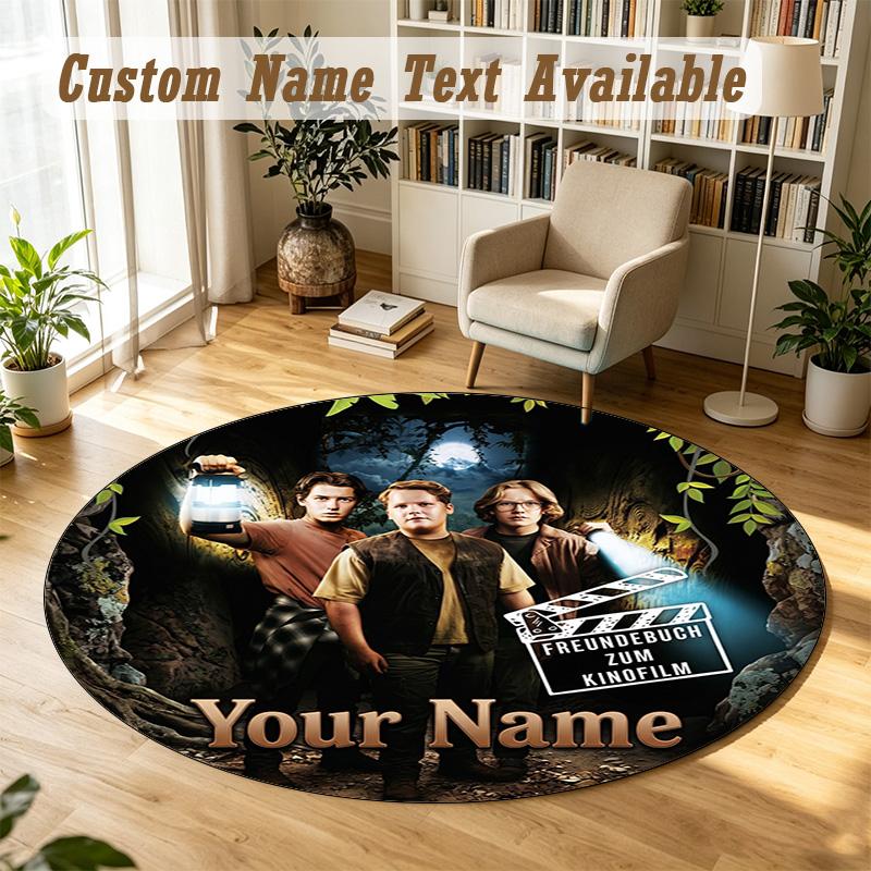 Die drei Fragezeichen Personalized Round Rug Support Custom Name, Soft Home Decor Mat