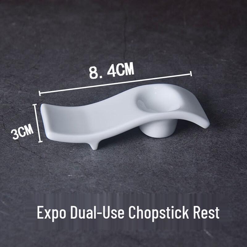 Pure White Ceramic Dual-Use Chopstick Rests (10-Pack)
