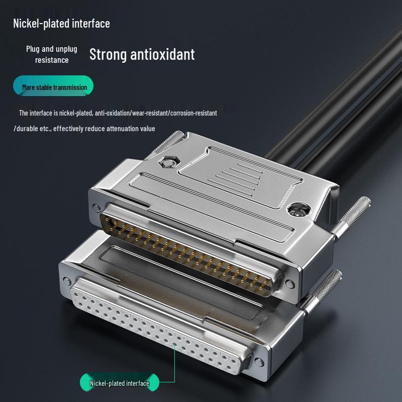 DB37 Gold-Plated 37-Pin Solder Plug Connector with Metal Shell