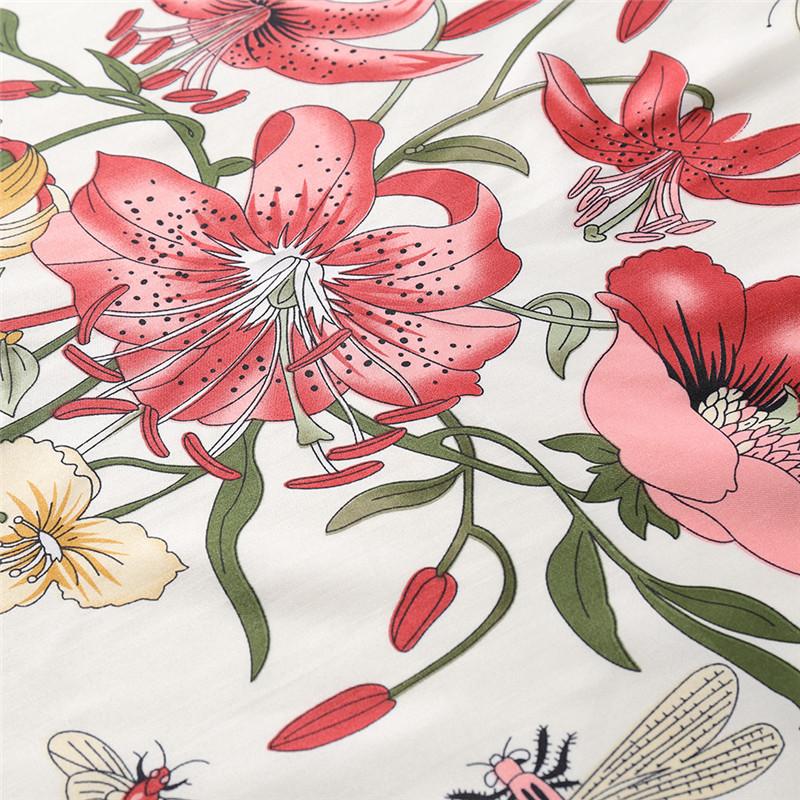 POBING Twill Silk Scarf Women Flowers Print Square Scarves Large Bandana Luxury Kerchief Hijab Scarf Female Foulards 130CM