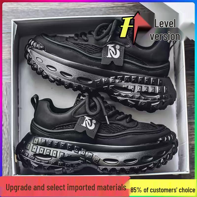 Men s Low-Top Trendy Summer White Dad Shoes: Versatile, Non-Slip, Thick-Soled, Height-Boosting Casual Sneakers 42