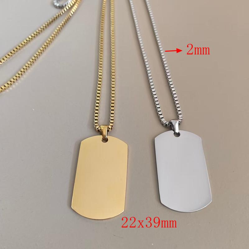 10pcs Titanium Steel Exquisite Trendy Men's Pendant Necklace Polished Mirror Men's Fashion