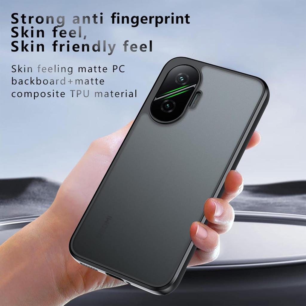 Frosted Matte Case for Xiaomi Poco F7 5G Cover Shockproof Translucent Skin-Touch Hard Back Shell Frame Fundas