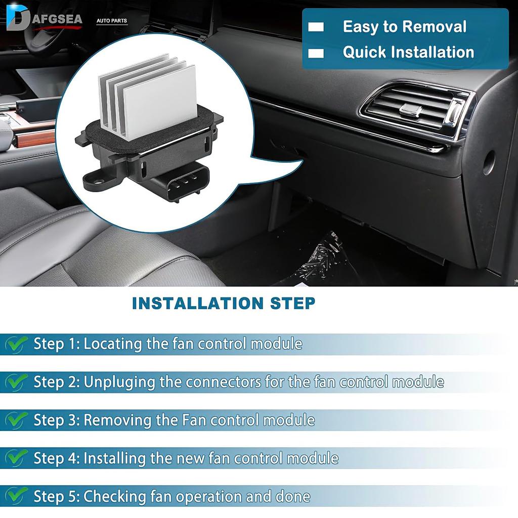 Gebläsemotorwiderstand für 2010-2017 Ford Expedition | 2010-2014 Ford F-150 | 2011-2017 Lincoln Navigator, Ersatz für automatische Temperaturregelung