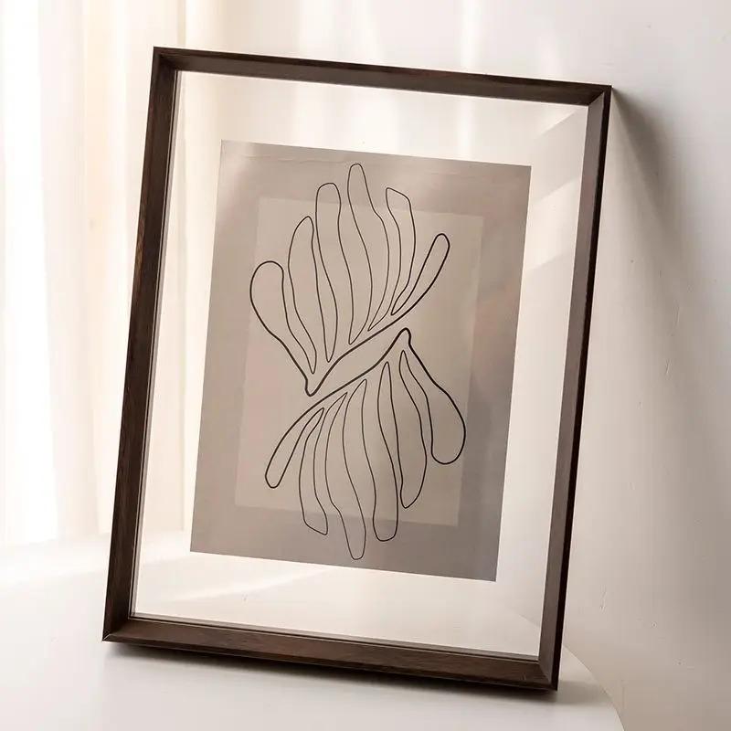 Dual-Sided Transparent Acrylic & Wood Vintage Photo Frame Home Decor,Christmas,Birthdays,Desktop Plant Display,Office Wall Decor