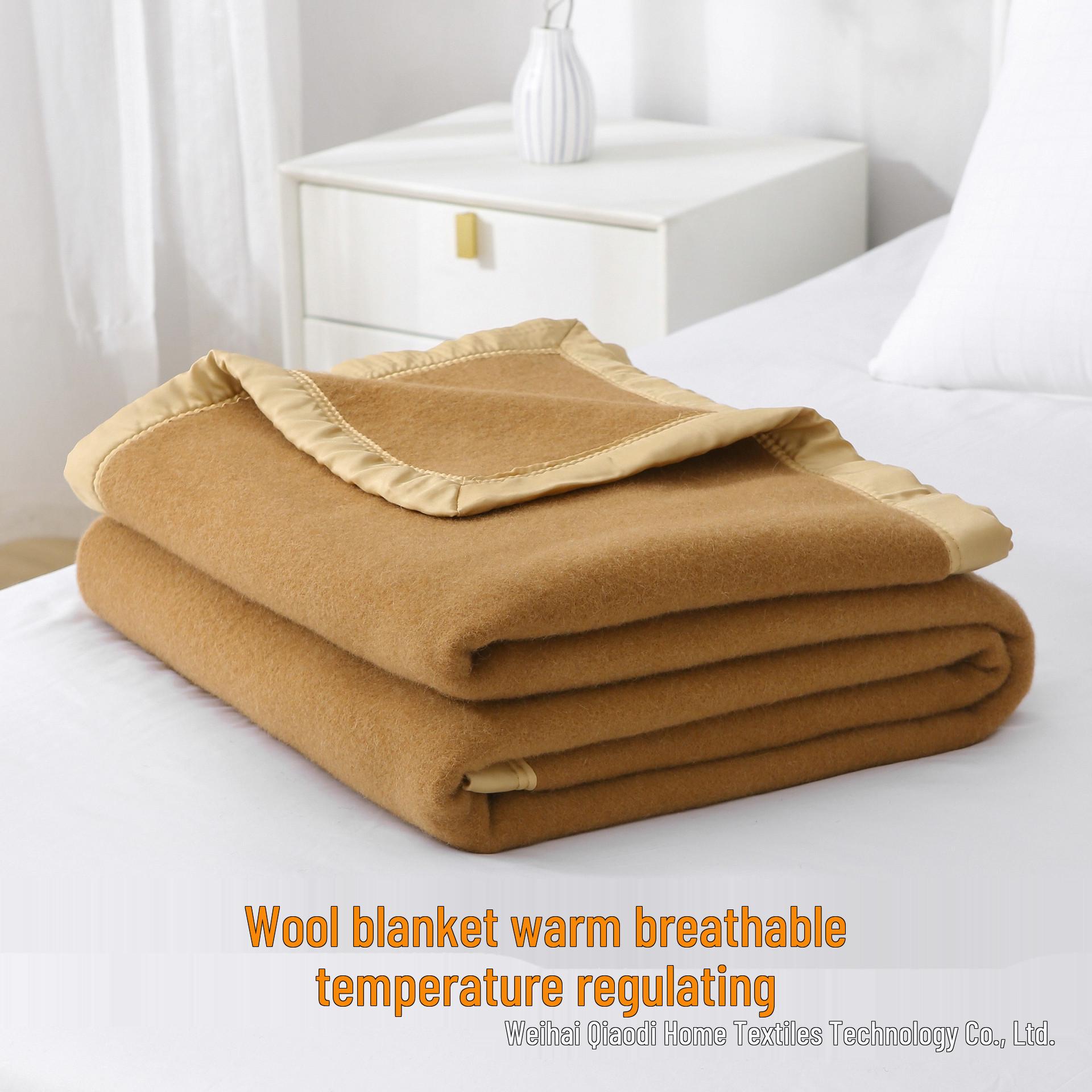 Pure Wool Thickened Warm Light Camel