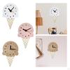 Clock Ice Cream Bedroom Minimalistic Nordic Wooden Simple Silent for Decorating