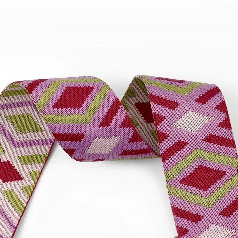 1-10M Meetee 50mm Polyester Webbing Tapes for Backpack Jacquard Bag Strap Ribbon Clothes Decor Bands DIY Sewing Accessories