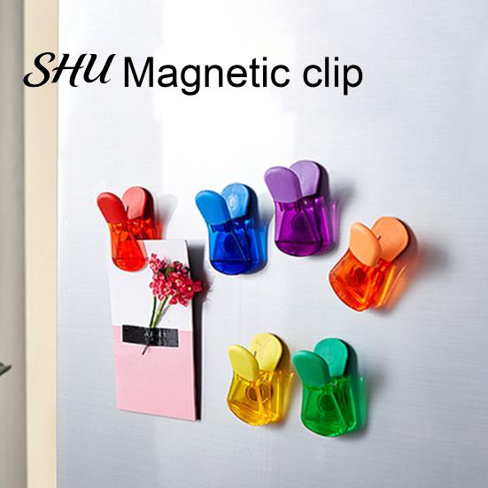Refrigerator Magnet Clip 12Pcs Bag Sealing Anti-Slip Magnetic Sealable Food Storage Bright Color Translucent for Home Snack