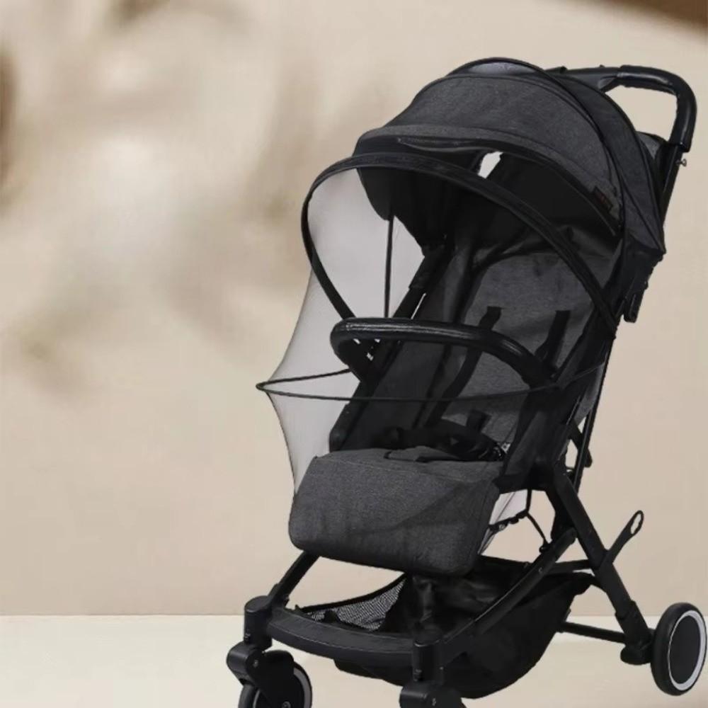 Ventilate Stroller Mosquito Net Mesh Zipper Pushchair Mosquito Net Cartoon Embroidery Folding Baby Mosquito Cover Summer