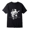 Men's Casual High Quality Cotton Short Sleeve T-Shirt Funny Astronaut Plays Guitar Print menTshirt O-neck T-shirt Men