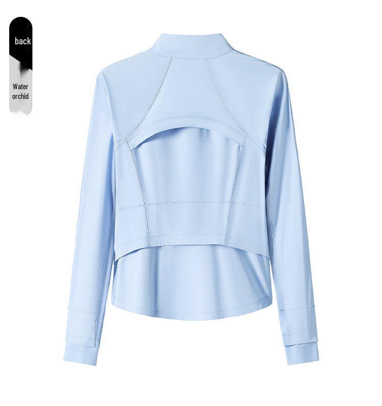 Women's Ice Silk Sun Protection Jacket, Stand Collar Slim Fit with High-Quality YKK Zipper, Thin, Breathable, and Skin-Friendly.