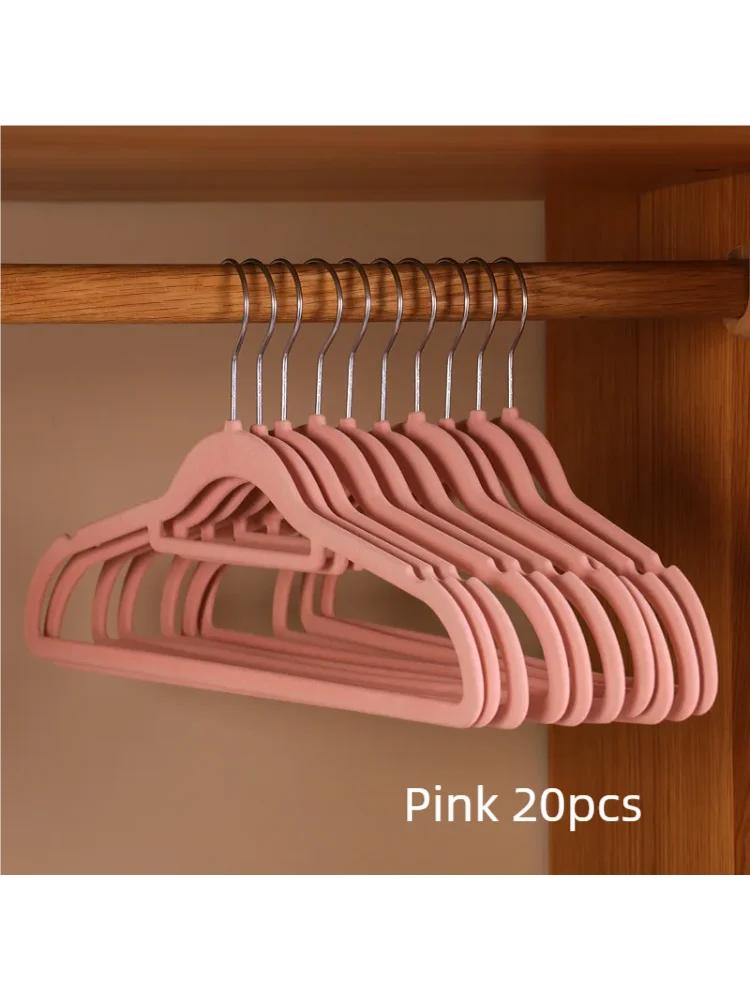 10/20 PCS Clothes Hanging Household Hangers Non-slip Dormitory Bedroom Special Storage Clothes Hanging No Trace Flocked Hanger
