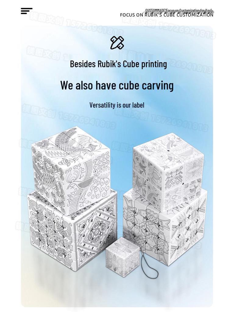 Custom UV Printed Text & Logo Rubik's Cube - Graduation Reunion Commemorative Gift
