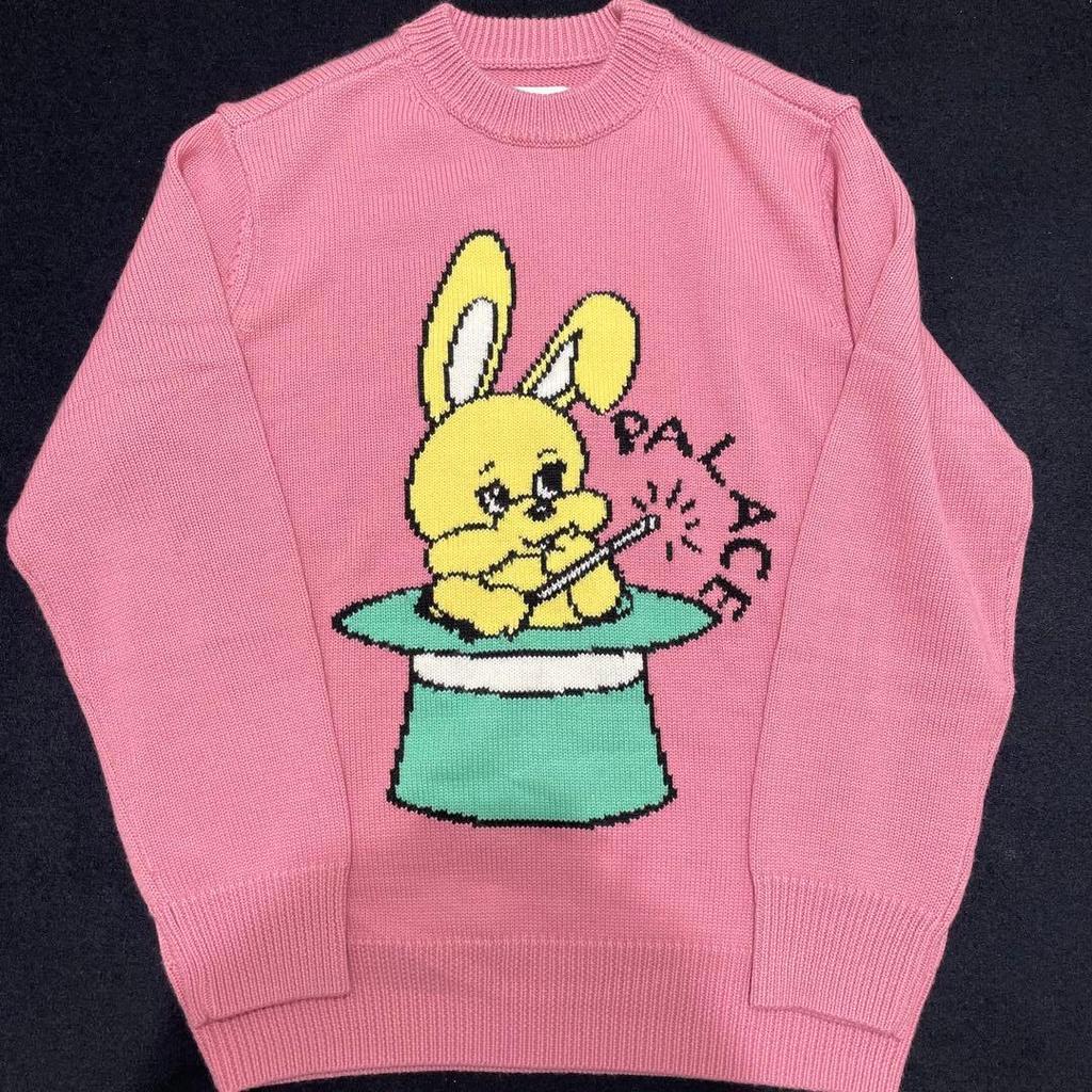 Used PALACE pink rabbit knit sweater M
