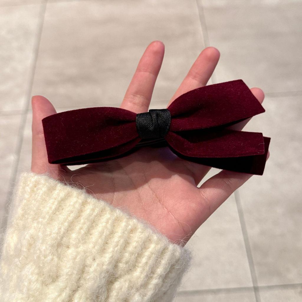 Retro Gold Samt Glitzer Schleife Bananenclip für Damen - Herbst/Winter Hoher Pferdeschwanz Haarschmuck