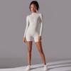 Tuta Sportiva da Yoga a Manica Lunga con Zip per Donna, Tuta da Palestra Push Up, Abbigliamento per Allenamento Fitness Sportivo, Body Elasticizzato, Set Yoga