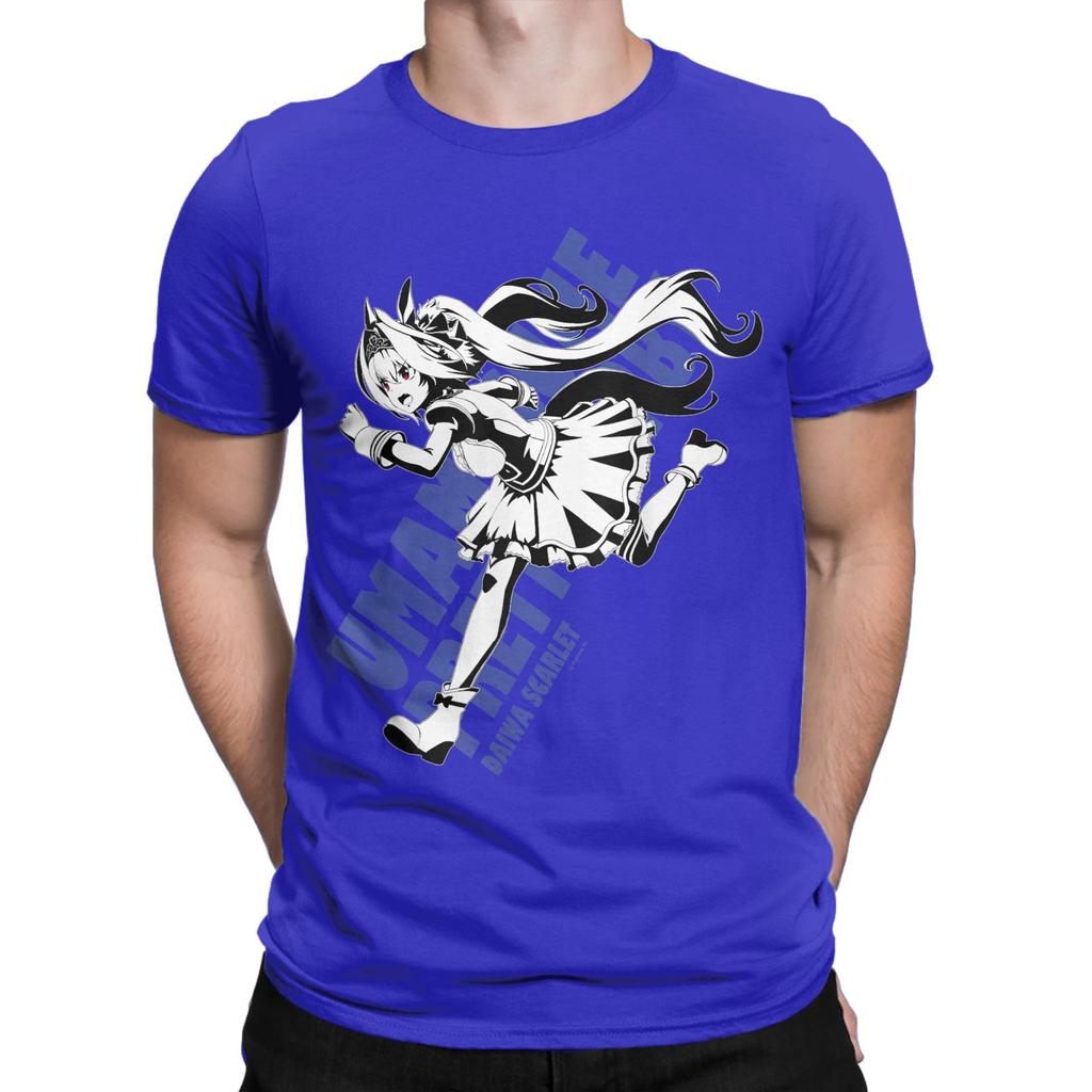 Awesome Umamusume Pretty Derby Daiwa Scarlet T-Shirt Men Round Collar 100% Cotton T Shirt  Short Sleeve Tees Summer Clothing
