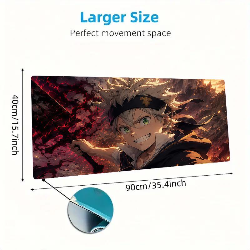 Black Clover2 Print Cushion Non-slip Laptop Tablet Big Mousepad XXL Mat Mini PC Playmat With Lock edge