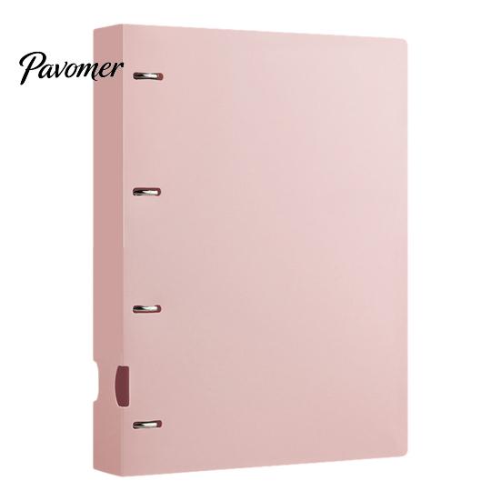 Notebook Production Folder 4-Hole Document Folder/A4 File Bag, Durable PP Portable Storage Compact Binder Folder, Macaron Colors Lightweight Organizer