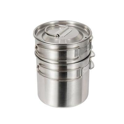 Outdoor Camping Tragbares Kochgeschirr Töpfe Edelstahl Camping Kaffeetasse Picknicks Wasserbecher für Wandern Rucksackreisen