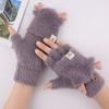 Love Warm Outdoor Cold and Warm Embroidered Knitted Gloves Student Fleece Thickened Autumn and Winter Ladies Touch Screen Gloves