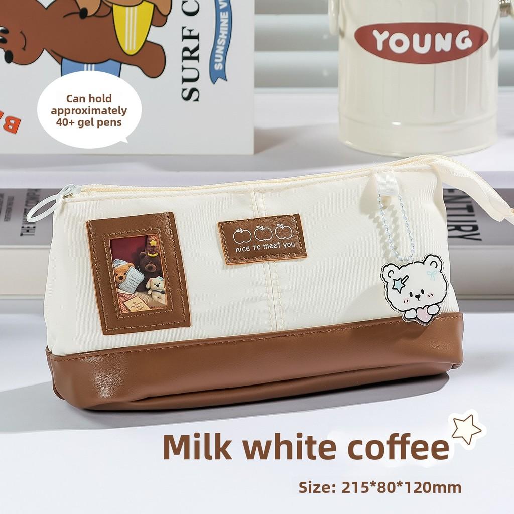 Multi Function Fabric Pencil Pouch With Card Slot And Keychain For Office And School