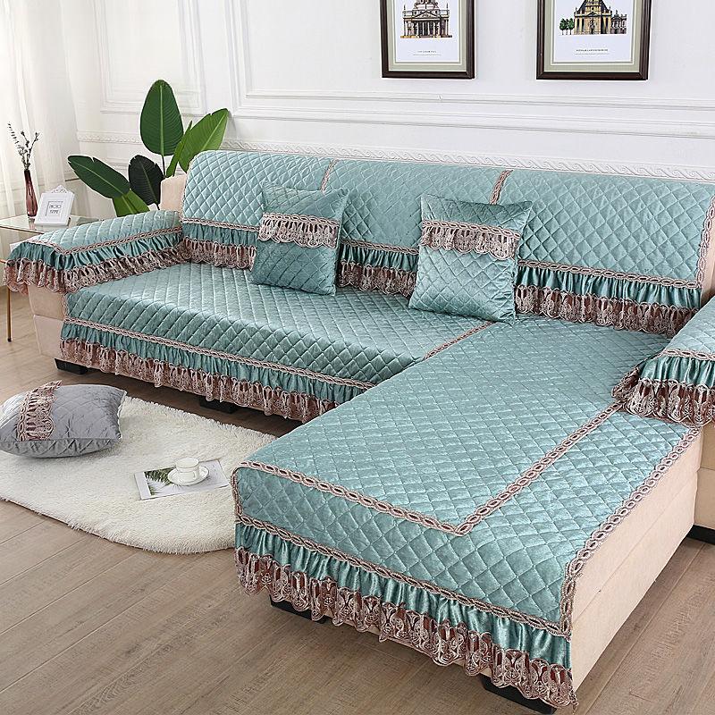 1pcs Fabric Lace Cushion Minimalist All Season Universal Anti Slip Cover Fabric Combination All-in-one Universal Sofa Cover