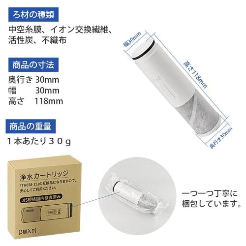 JOYES [JIS Standard Japan Inspected] Replacement Cartridges for TH658-1S Water Purifiers, Compatible with TH658s Water Purifiers and Mixer Taps (3-Pac