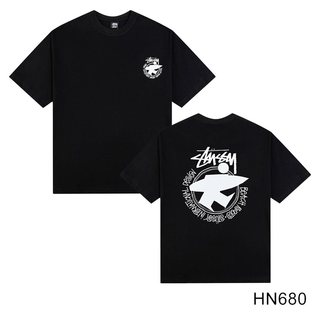 Stussy 2025 Sommer Neues Hochwertiges Rundhals-T-Shirt aus Baumwolle für Männer und Frauen Klassisches Logo mit neuem Musterdruck Paar-T-Shirt