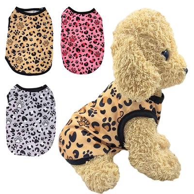 Hundeweste mit Leopardenmuster, Kleidung für kleine und mittelgroße Hunde, Katzen, atmungsaktives Mesh-T-Shirt für den Sommer, Chihuahua, Yorkies, Outfits, Haustierkostüme