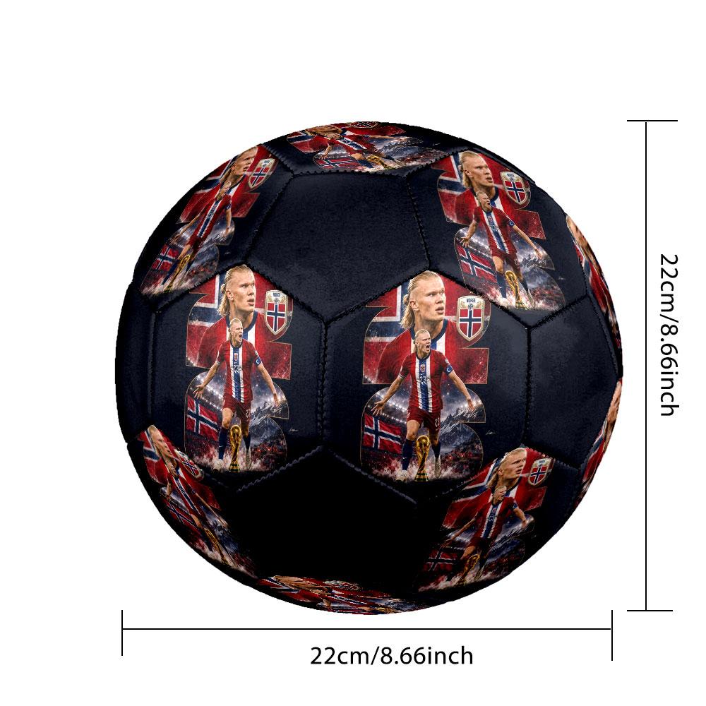 1PC Haaland Talent Size 5 Soccer Ball PrahaIndoor Soccer Ball Colorful All Ages Machine Stitched PVC Competition Ready Durable High-Bounce