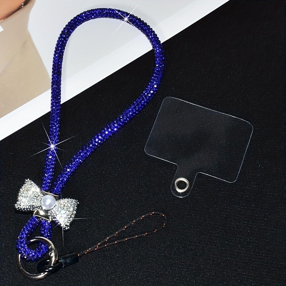 Sparkling Finish Phone Wrist Strap Pearl Bowknot Phone Lanyard Phone Wrist Chain Women Girls