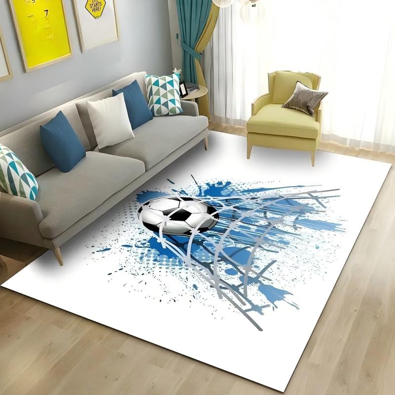 2D Soccer Football Sport Area Rug,Carpet Rug for Living Room Bedroom Sofa Doormat Kitchen Decoration,Kid Play Non-slip Floor Mat