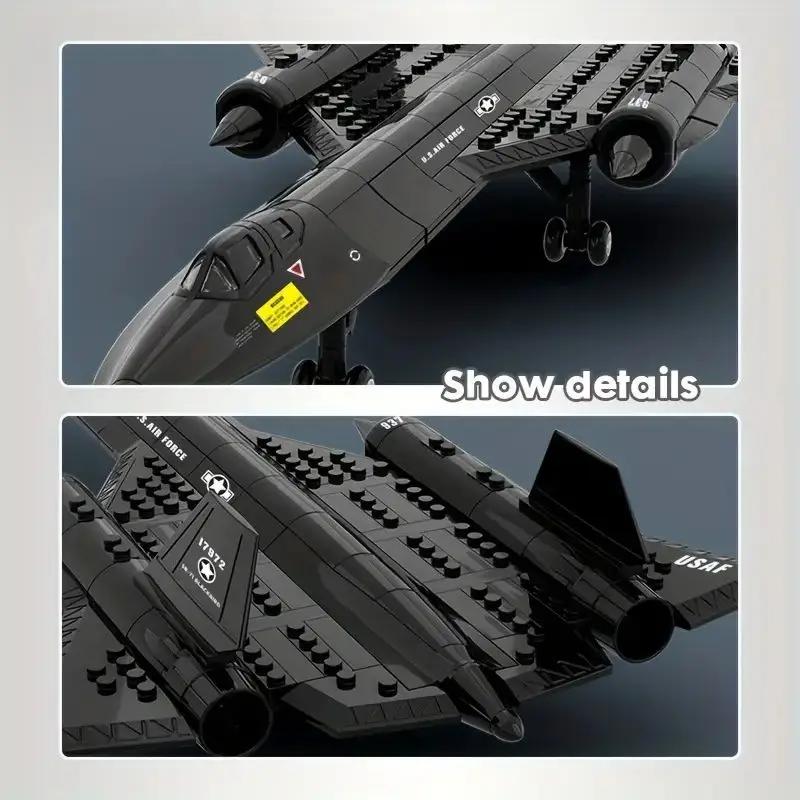 Military Sr-71 Blackbird Reconnaissance Aircraft Building Blocks Small Particle Space Shuttle Collection Puzzles Toys Kids Boys