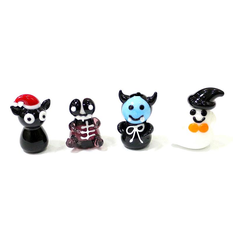 Mini Glass Animal Figurines Cute Snail Dolphin Octopus Whale Pig Cat Crab Duck Sea Turtle Rabbit Ghost Demon Hedgehog Ornaments