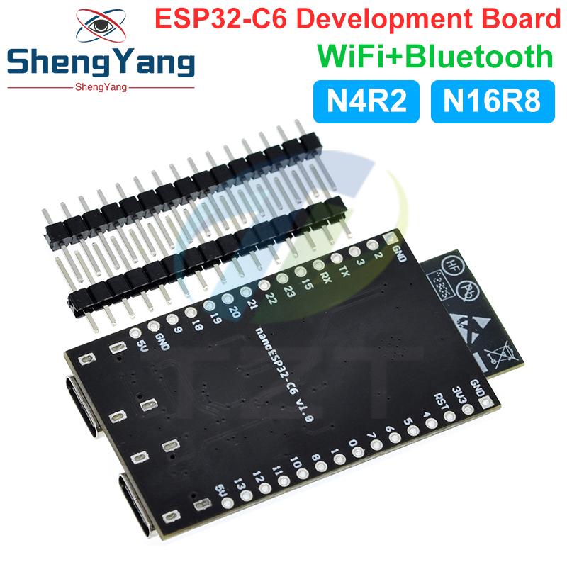 ESP32 / ESP32-C6 WiFi+Bluetooth Internet Of Things Dual Type-C Development Board Core Board ESP32-C6-DevKit C N16R8 For Arduino