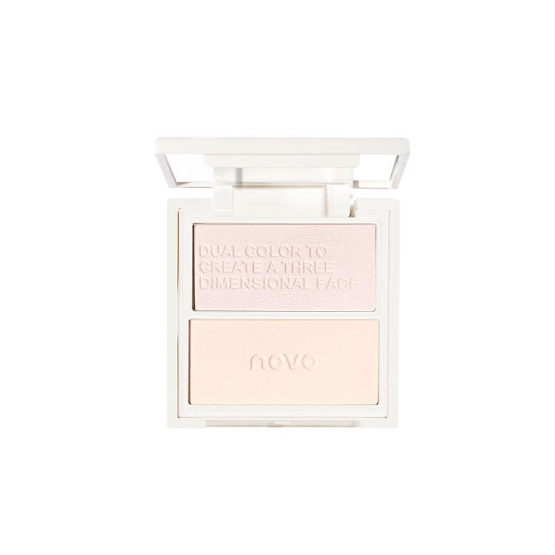 NOVO Dual-Color Contour & Highlight Palette: 3D Contouring, Matte Highlight, Nose & Shadow All-in-One Solution