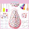 Childrens Set Cooking Cute Baking Set Kitchen Toy Set Accessories Apron With Chef Hat Oven Gloves Pot Holder Cookie Cutter As Childrens Kitchen Gift
