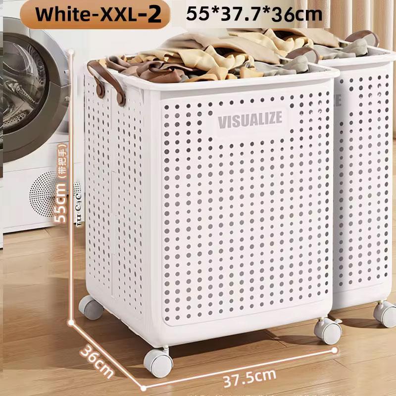 Foldable Laundry Basket Hamper with Casters for Washing Clothes