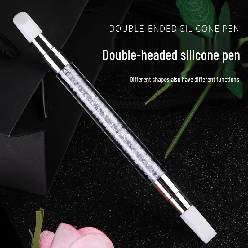 Double-Ended Silicone Nail Art Pen for Dotting, Shaping, and Rhinestone Application