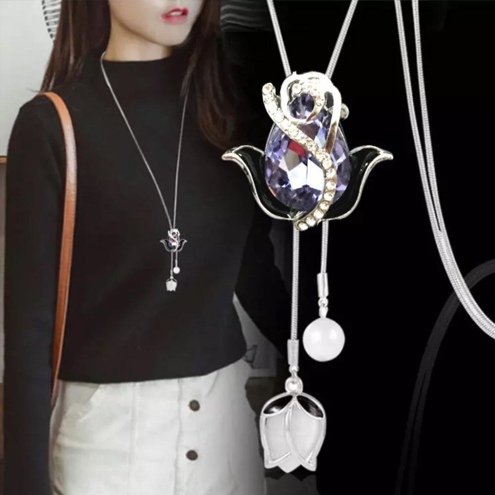 Sweater Chain Long Necklace Light Luxury High Sense Versatile Fringed Jewelry Accessories Pendant