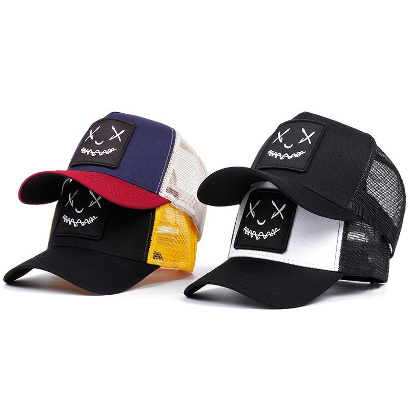 New Embroidered Smiley Baseball Hat Four Seasons Versatile Sun Hat Peaked Cap