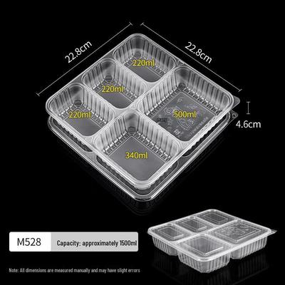 Molona 1500ML Jednorázový plastový box na jídlo s 5 přihrádkami