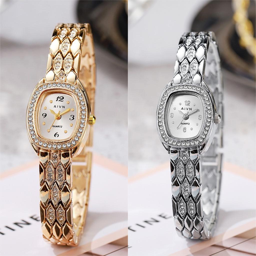 Vintage Women Quartz Watch Diamond Studded Luxury Bracelet Watch Ladies Girl Gift Wristwatches Dropshipping Relojes Para Mujer