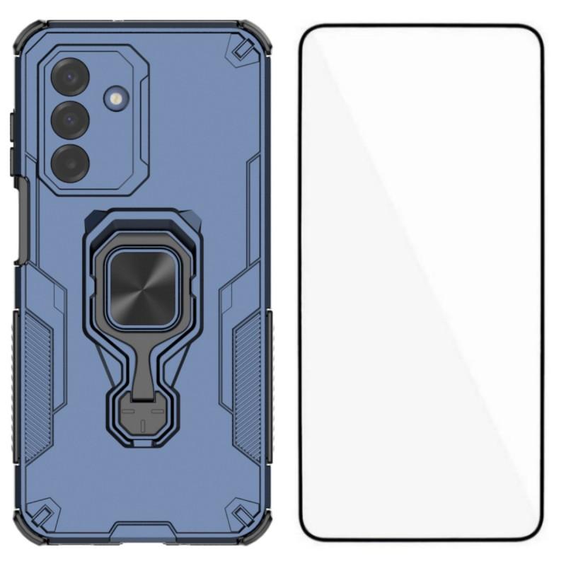 For Samsung Galaxy A17 4G/Galaxy A17 5G Phone Case WANLONFENG PC TPU Back Cover Kickstand with Tempered Glass